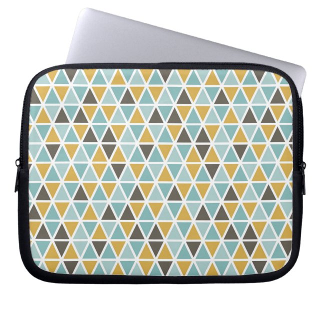 Geometrische driehoekspatroon laptop sleeve (Voorkant)