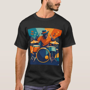 Geometrische Drummer in Festival Kleurvormen T-shirt