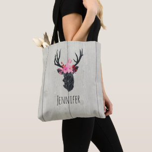 Geometrische duiker met Floral Crown Draagtas