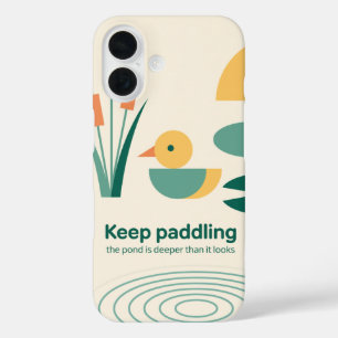 Geometrische eenden vijver rimpels telefoonhoesje iPhone 16 hoesje