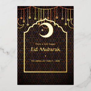 Geometrische Eid Mubarak Folie Holiday Kaart