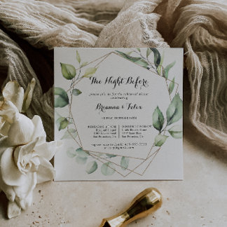 Geometrische elegant nacht voor repetitie avondmaa kaart