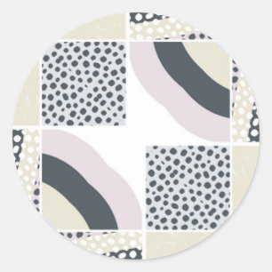 Geometrische elegante mozaïek achtergrondpatroon ronde sticker