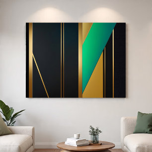 Geometrische elegantie goud en smaragd poster