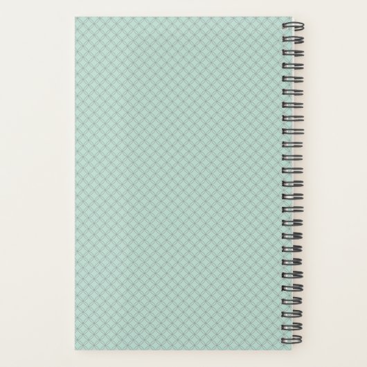 Geometrische en Art Deco Mint & Gray Personalized Planner (Achterkant)