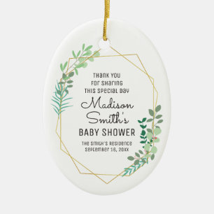 Geometrische en Greenery Baby shower Party Favor Keramisch Ornament