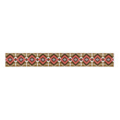 Geometrische etnische stam inheemse rood bruin pat grosgrain lint (Voorkant)