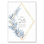 Geometrische Eucalyptus Bladeren Bruiloft Kaart (Achterkant)