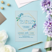 Geometrische eucalyptus botanische groen bruiloft acryl uitnodigingen (Insitu (Huwelijk))