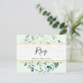 Geometrische Eucalyptus Greenery Rsvp Briefkaart (Staand voorkant)