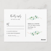 Geometrische Eucalyptus Greenery Rsvp Briefkaart (Achterkant)