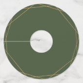 Geometrische Eucalyptus Groene Persoonlijke Trouwd Wijnglaslabel (Achterkant)