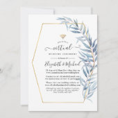 Geometrische Eucalyptus verlaat virtuele bruiloft Kaart (Voorkant)