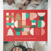 Geometrische feestvreugde drieluik wenskaart (Binnenkant midden)