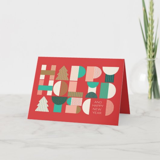 Geometrische feestvreugde feestdagen kaart (Voorkant)