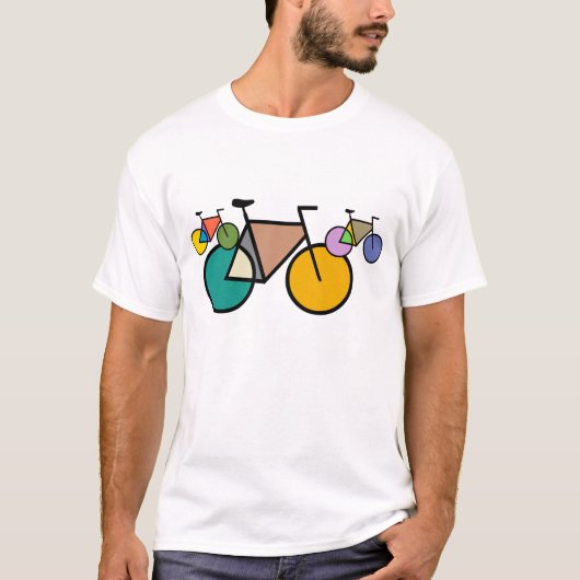 Geometrische fietskunst T-shirt (Voorkant)