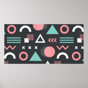 Geometrische figuren naadloos patroonontwerp.  poster