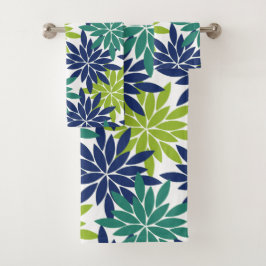 Geometrische Floral Abstract Dahlia Design Bad Handdoek