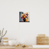 Geometrische Floral Art Poster (Keuken)