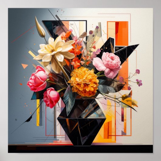 Geometrische Floral Art Poster (Voorkant)