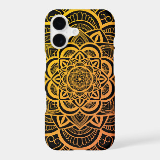 Geometrische Floral Mandala Gold Oranje gradiënt