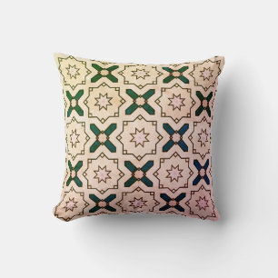 Geometrische Floral Patroon in Retrostijl Kussen