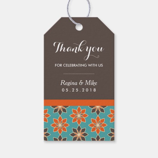 Geometrische Floral Pattern Wedding Favor Gift Lab Cadeaulabel (Voorkant)