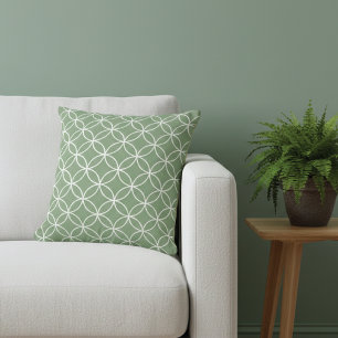 Geometrische Floral Sage Green Sierkussen