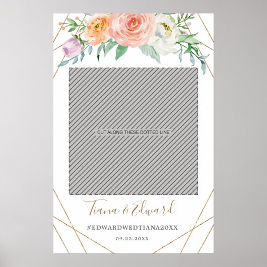 Geometrische Flower Weduwfoto Lijst Props Poster (Voorkant)