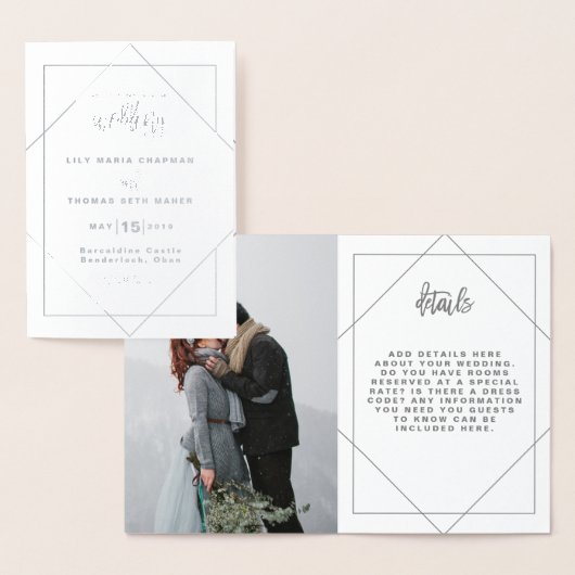 GEOMETRISCHE FOLIE BRUILOFT UITNODIGING (Display)