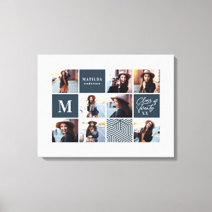 Geometrische foto afstuderen gepersonaliseerd cade canvas afdruk