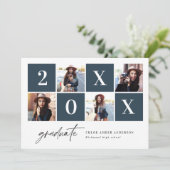 Geometrische foto-typografie afstuderen aankondigi aankondiging (Staand voorkant)