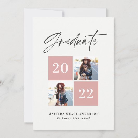 Geometrische foto-typografie afstuderen aankondigi aankondiging (Voorkant)