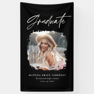 Geometrische foto zwarte witte graduatie spandoek
