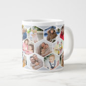 Geometrische fotocollage 17 Afbeelding zilvergrijs Extra Grote Beker (Voorkant rechts)