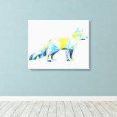 Geometrische fox-dieren canvas afdruk (Insitu (Houten vloer))