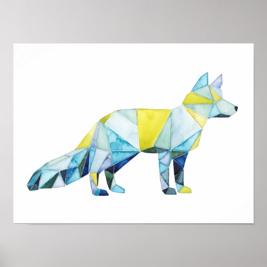 Geometrische fox-dieren poster (Voorkant)