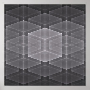 Geometrische fractale achtergrond poster
