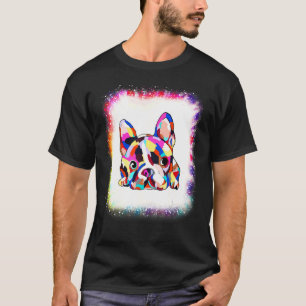 Geometrische Franse Bulldog Jongen Meisje Tie Dye  T-shirt