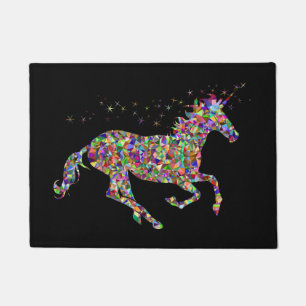 Geometrische gekleurde Unicorn-binnendeurmat Deurmat