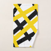 Geometrische gele zwarte streep bad handdoek (Handdoek)