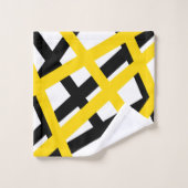 Geometrische gele zwarte streep bad handdoek (Wasdoekje)