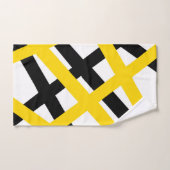 Geometrische gele zwarte streep bad handdoek (Handdoek)