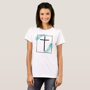 Geometrische geloofskruis christelijke tropische t-shirt