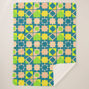 🌸 Geometrische Gezellige Moderne Huisstijl 🌸 Sherpa Deken