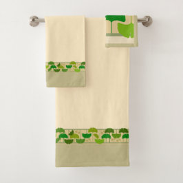 Geometrische Ginkgo Patroon voor kunstwerken Bad Handdoek
