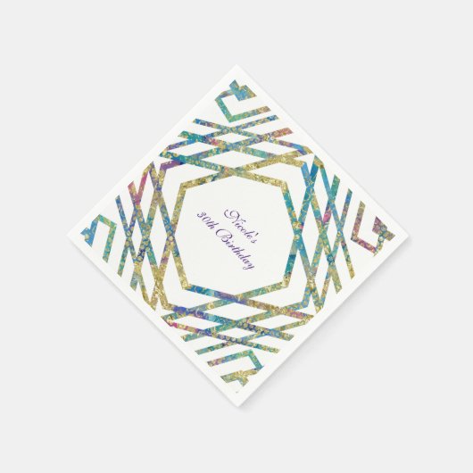 Geometrische Glam-kleuren en Gold Custom Chic Part Servetten (Hoek)