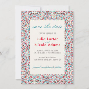 Geometrische Glitterende Metallic Luxe Trouwdag Save The Date