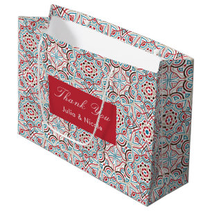 Geometrische Glitterende Metallic Luxe Trouwfeest Groot Cadeauzakje