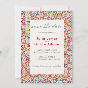 Geometrische Glitterende Metallic Luxe Trouwfeest Save The Date